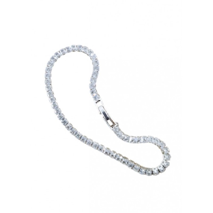 Bratara SquareD Doty®, tip tennis, din aliaj, cu pietre din zirconiu, argintiu, 16.5 cm [5]