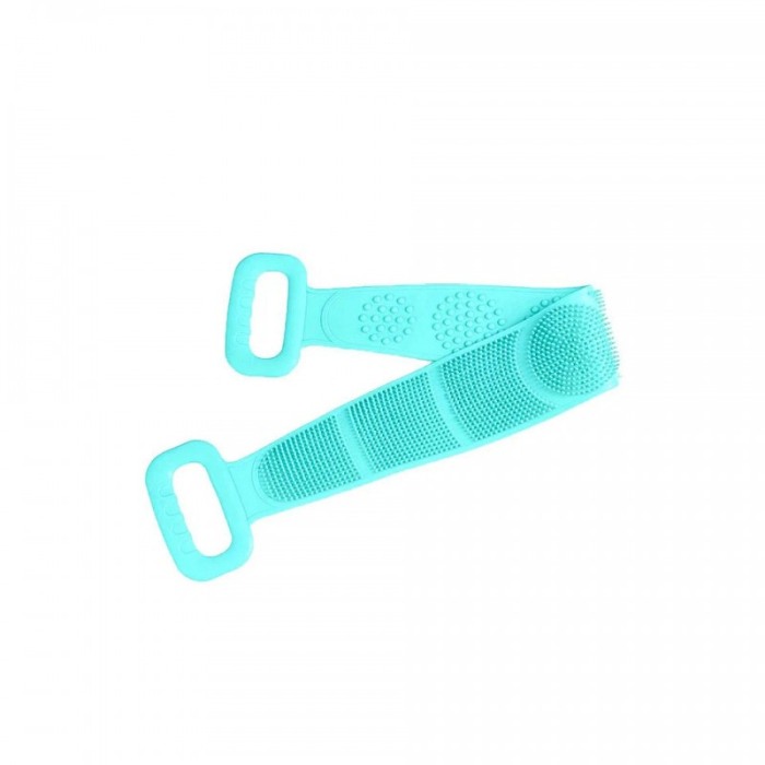 Burete de baie 2 in 1 Sponge Brush, tip perie, din silicon, 69 cm, cu 2 fete, usor de utilizat, turcoaz [1]