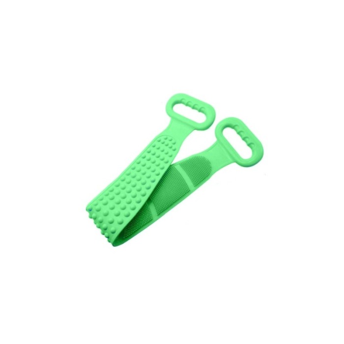 Burete de baie 2 in 1 Sponge Brush, tip perie, din silicon, 69 cm, cu 2 fete, usor de utilizat, verde, Doty® [4]