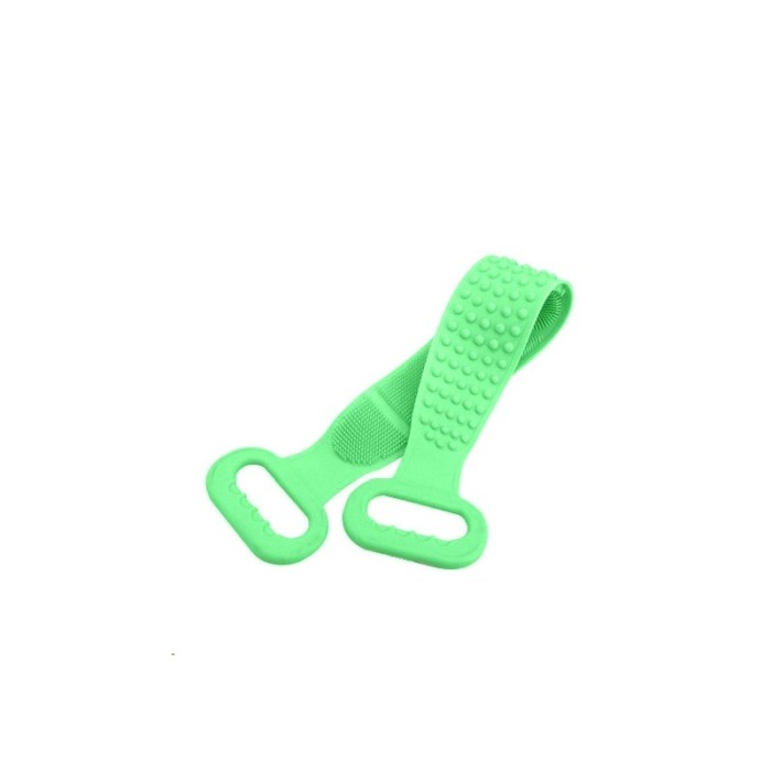 Burete de baie 2 in 1 Sponge Brush, tip perie, din silicon, 69 cm, cu 2 fete, usor de utilizat, verde, Doty® [3]
