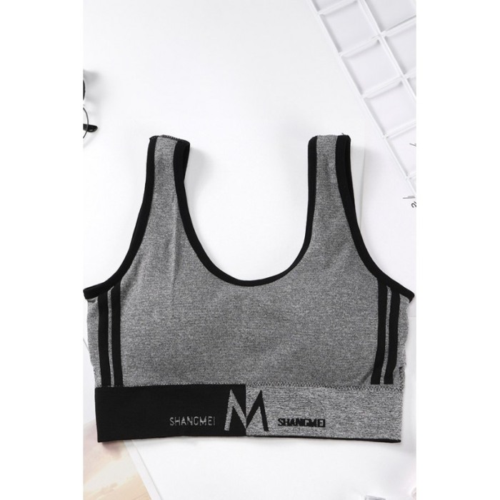 Bustiera sport pentru femei Pushups, din elastan, pentru slabit, modelare si sustinere corporala, masura M, gri, Doty®️ [2]