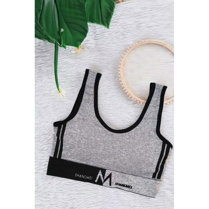 Bustiera sport pentru femei Pushups, din elastan, pentru slabit, modelare si sustinere corporala, masura M, gri, Doty®️ [7]
