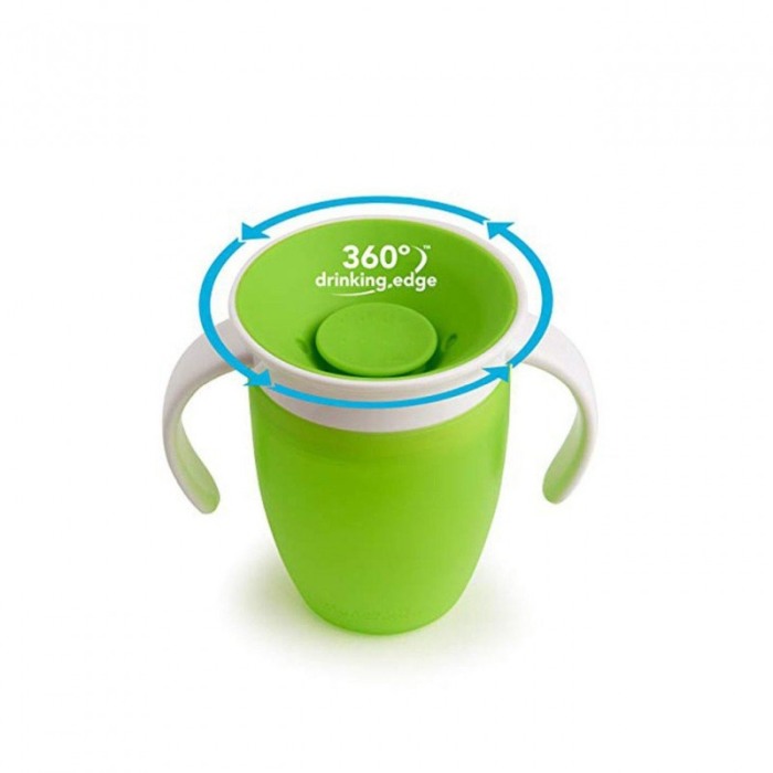 Cana pentru bebelusi 360 Safe Drink, materiale sigure, 200 ml, verde [5]