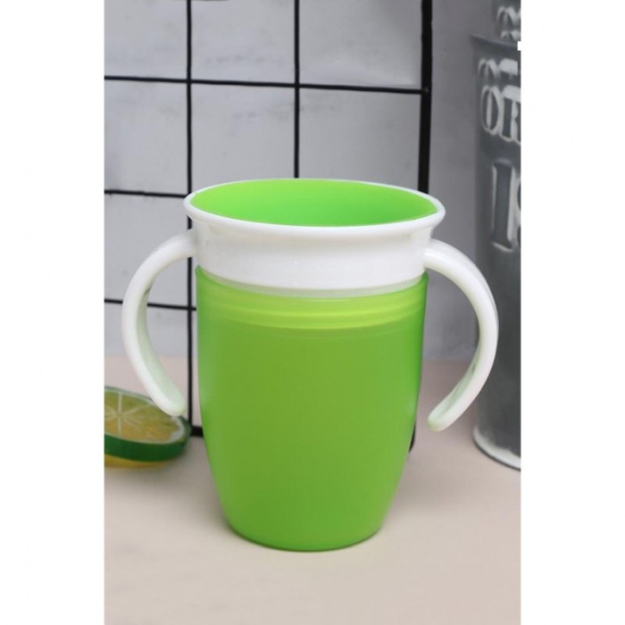 Cana pentru bebelusi 360 Safe Drink, materiale sigure, 200 ml, verde [2]