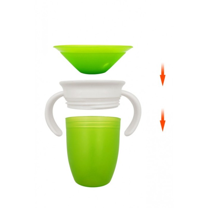 Cana pentru bebelusi 360 Safe Drink, materiale sigure, 200 ml, verde [5]