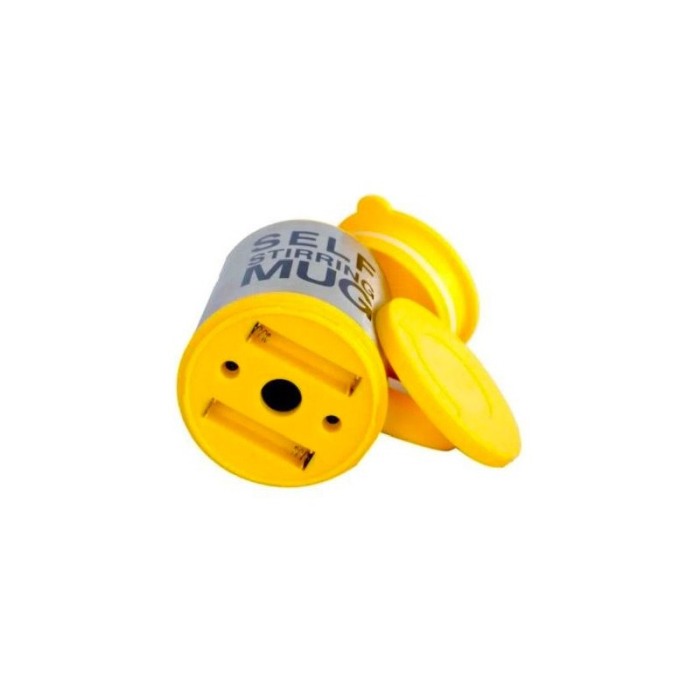 Cana Smart cu autoamestecare si capac cu 2 baterii tip AAA, Self-stirring Mug galbena,350 ml, Doty [3]