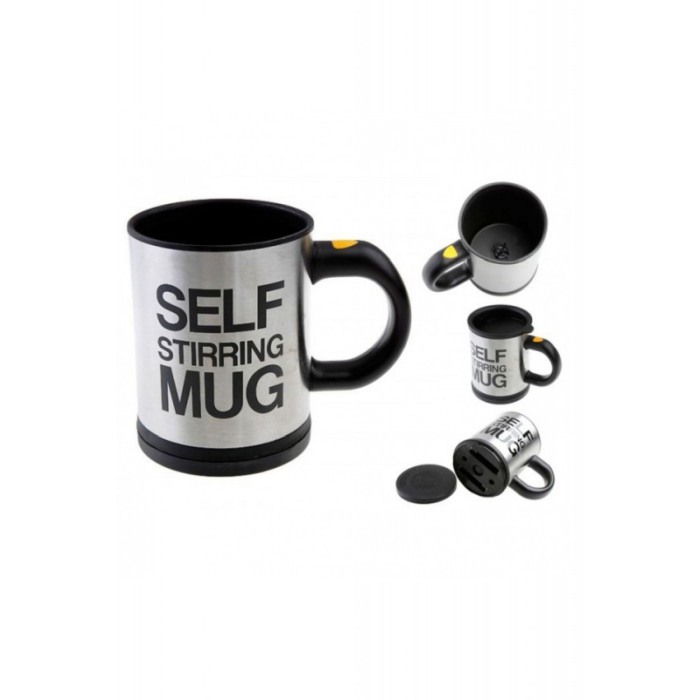 Cana Smart cu autoamestecare si capac cu 2 baterii tip AAA, Self-stirring Mug neagra,350 ml, Doty [3]