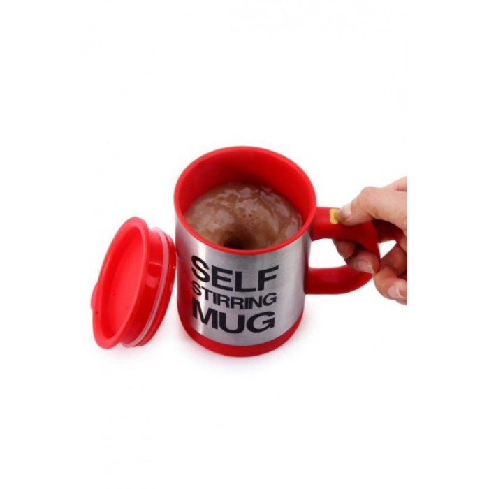 Cana Smart cu autoamestecare si capac cu 2 baterii tip AAA, Self-stirring Mug rosie,350 ml, Doty [4]