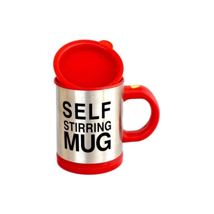 Cana Smart cu autoamestecare si capac cu 2 baterii tip AAA, Self-stirring Mug rosie,350 ml, Doty [1]