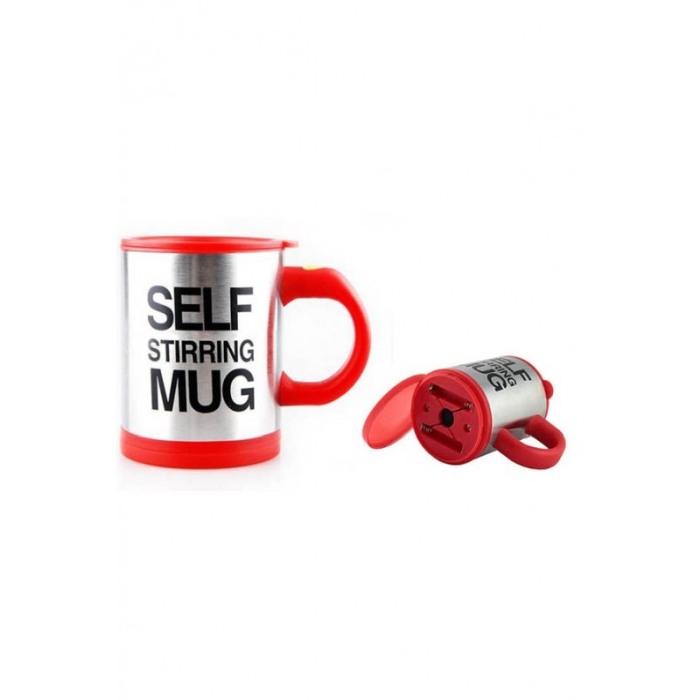Cana Smart cu autoamestecare si capac cu 2 baterii tip AAA, Self-stirring Mug rosie,350 ml, Doty [2]