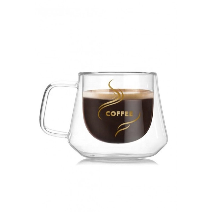 Cana termorezistenta cu perete dublu din sticla CoffeeSip Doty®, 200 ml, estetica atractiva, transparent, 12 x 8 cm [5]
