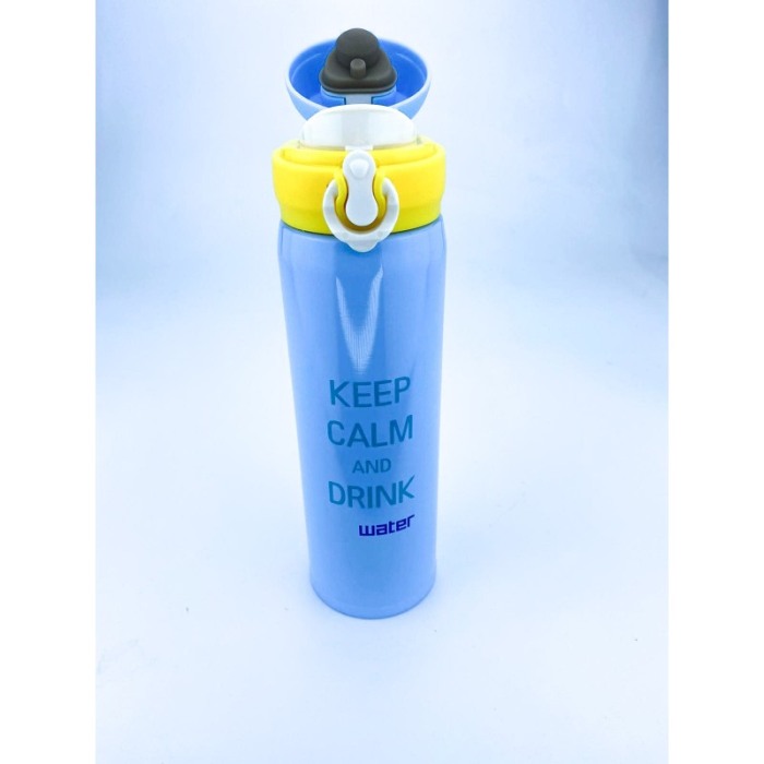 Cana termos, din otel inoxidabil, design modern cu mesaj , 500 ml,bleu, doty [3]