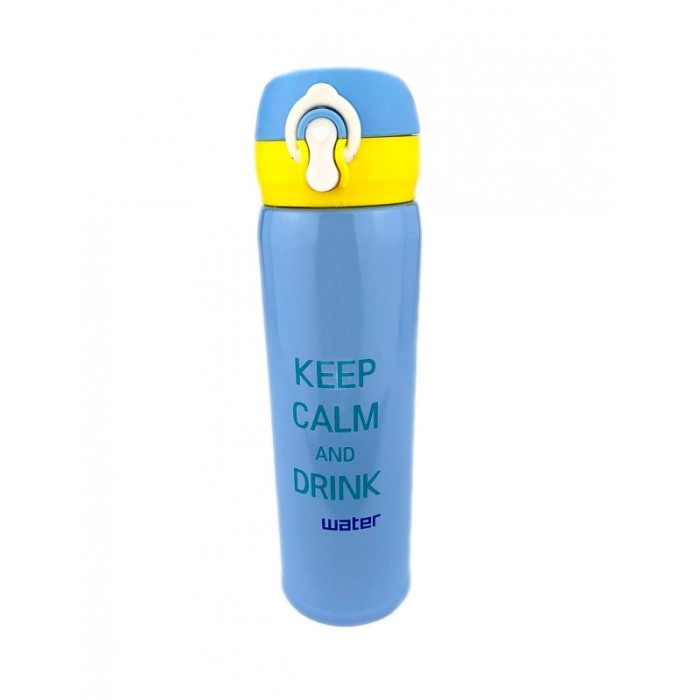 Cana termos, din otel inoxidabil, design modern cu mesaj , 500 ml,bleu, doty [1]