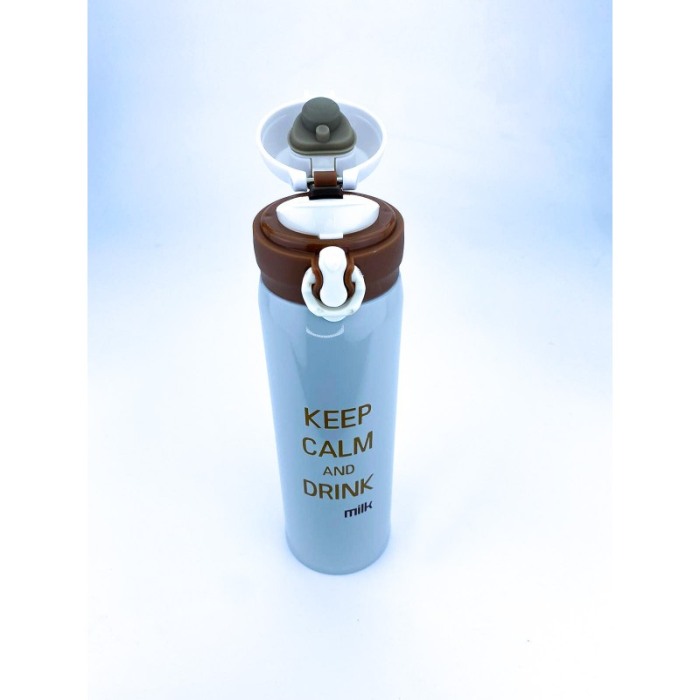 Cana termos, din otel inoxidabil, design modern cu mesaj , 500 ml,gri, doty [3]
