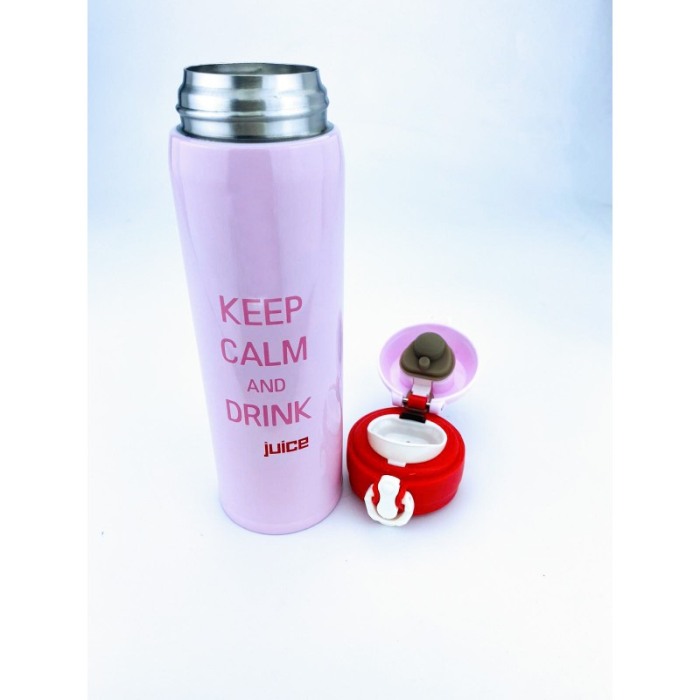 Cana termos, din otel inoxidabil, design modern cu mesaj , 500 ml,roz, doty [2]
