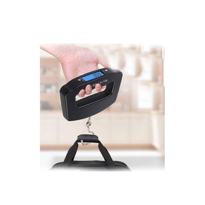 Cantar de mana, pentru bagaje,afisaj electronic, pana la 50 kg, portabil, 2 baterii incluse, negru, doty [4]