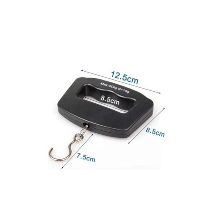 Cantar de mana, pentru bagaje,afisaj electronic, pana la 50 kg, portabil, 2 baterii incluse, negru, doty [7]