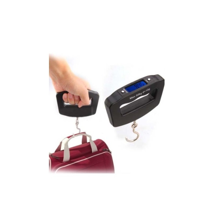 Cantar de mana, pentru bagaje,afisaj electronic, pana la 50 kg, portabil, 2 baterii incluse, negru, doty [5]