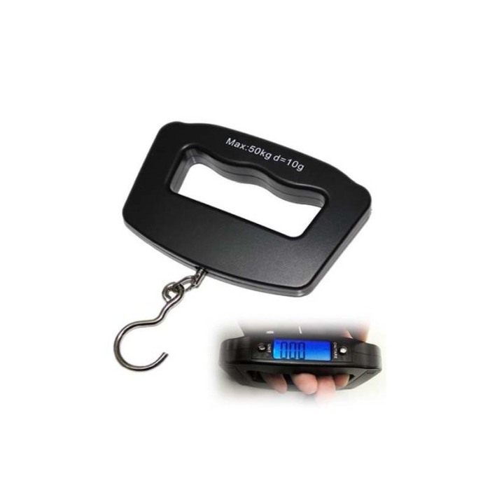Cantar de mana, pentru bagaje,afisaj electronic, pana la 50 kg, portabil, 2 baterii incluse, negru, doty [2]