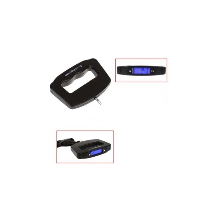 Cantar de mana, pentru bagaje,afisaj electronic, pana la 50 kg, portabil, 2 baterii incluse, negru, doty [8]