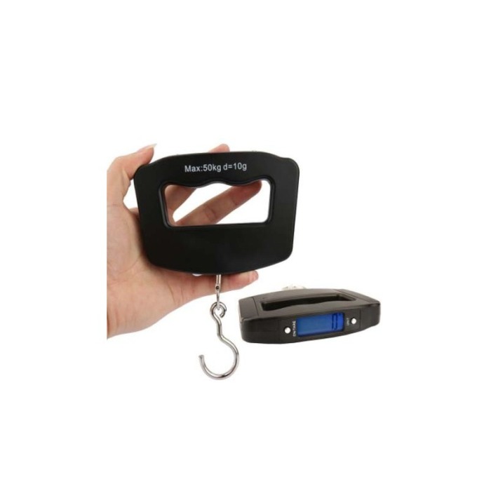 Cantar de mana, pentru bagaje,afisaj electronic, pana la 50 kg, portabil, 2 baterii incluse, negru, doty [9]