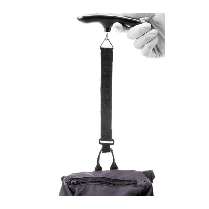 Cantar pentru bagaje PreciseWeight Doty®, digital cu afisaj LCD, Metal, Portabil, Carlig inclus, maxim 50 kg, argintiu [3]
