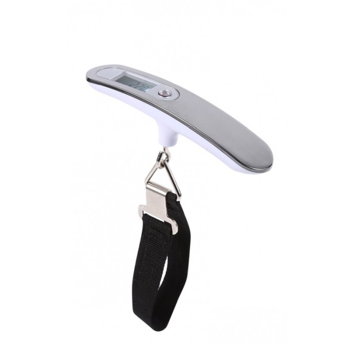 Cantar pentru bagaje PreciseWeight Doty®, digital cu afisaj LCD, Metal, Portabil, Carlig inclus, maxim 50 kg, argintiu [2]