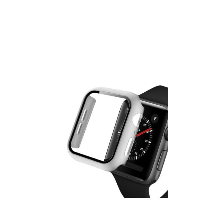 Carcasa Apple Watch 360 grade, rezistenta , practica, alb, silicon dur, mat, 38 mm [2]