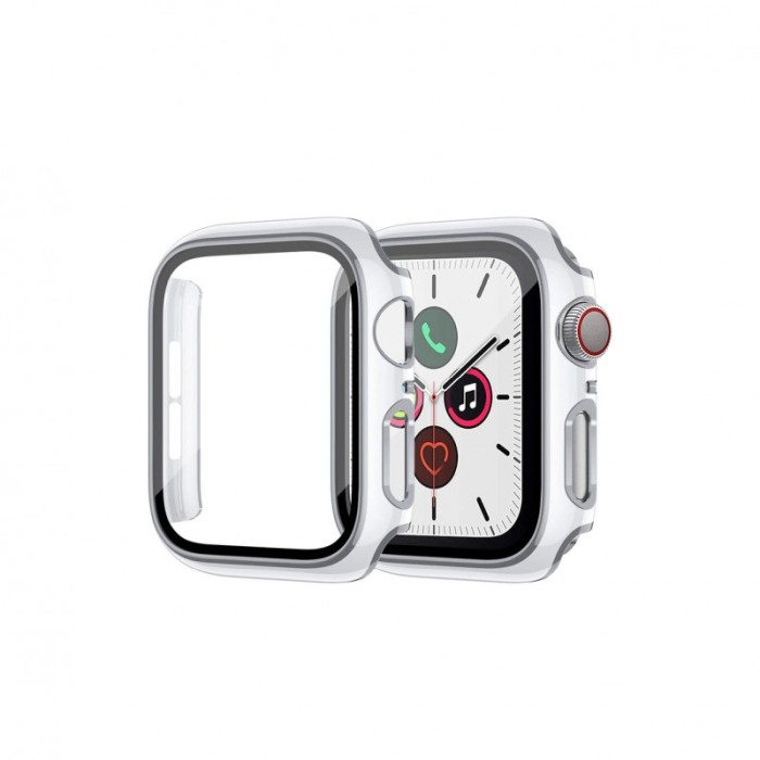 Carcasa Apple Watch 360 grade, rezistenta , practica, alb, silicon dur, mat, 38 mm [5]