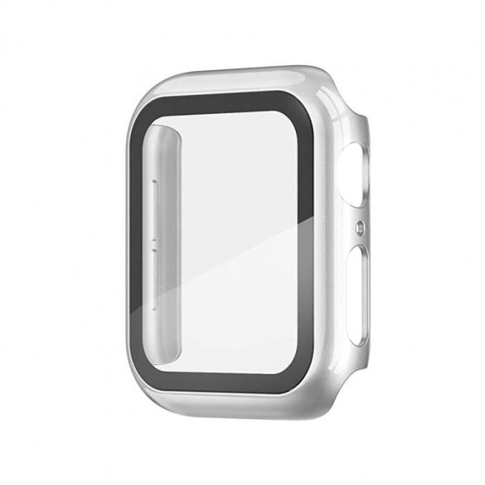 Carcasa Apple Watch 360 grade, rezistenta , practica, alb, silicon dur, mat, 38 mm [1]