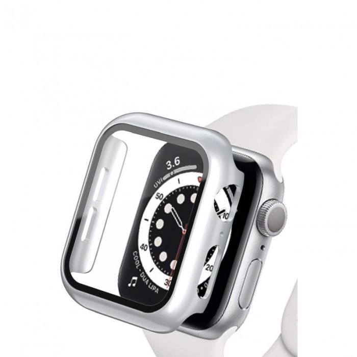 Carcasa Apple Watch 360 grade, rezistenta , practica, alb, silicon dur, mat, 38 mm [4]