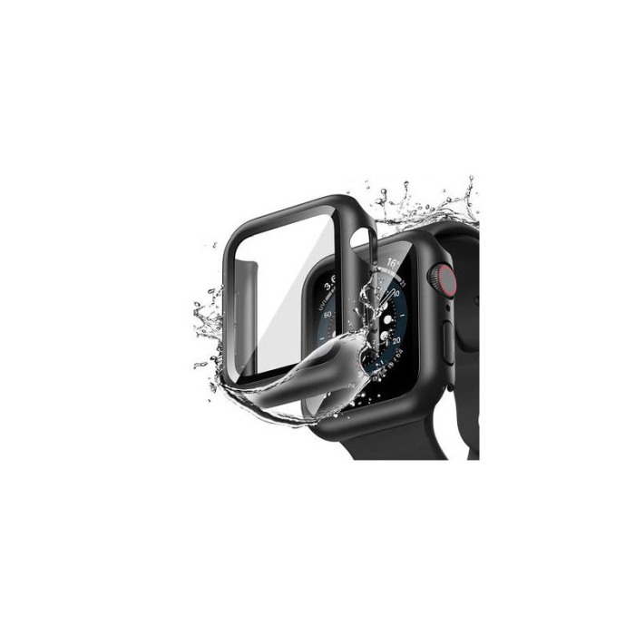 Carcasa Apple Watch 360 grade, rezistenta , practica, negru, silicon dur, mat, 38 mm [5]