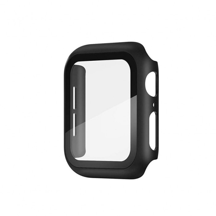 Carcasa Apple Watch 360 grade, rezistenta , practica, negru, silicon dur, mat, 38 mm [2]
