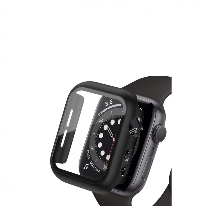 Carcasa Apple Watch 360 grade, rezistenta , practica, negru, silicon dur, mat, 38 mm [6]