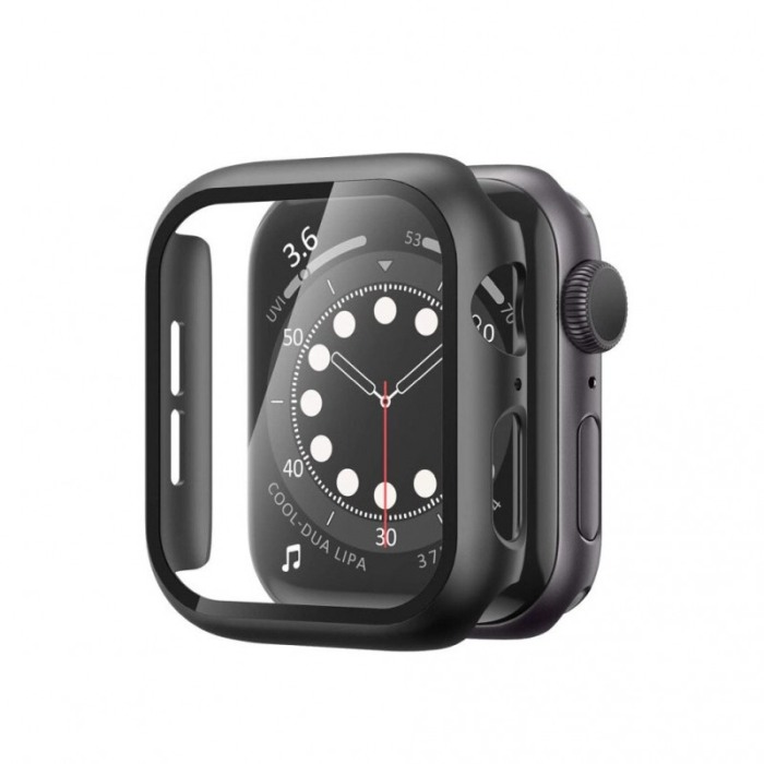 Carcasa Apple Watch 360 grade, rezistenta , practica, negru, silicon dur, mat, 38 mm [4]