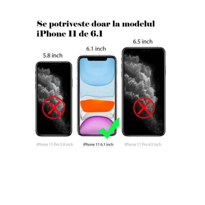 Carcasa  iPhone 11 Negru 6.1 inch , Suport tip Inel, Liquid Silicone [6]