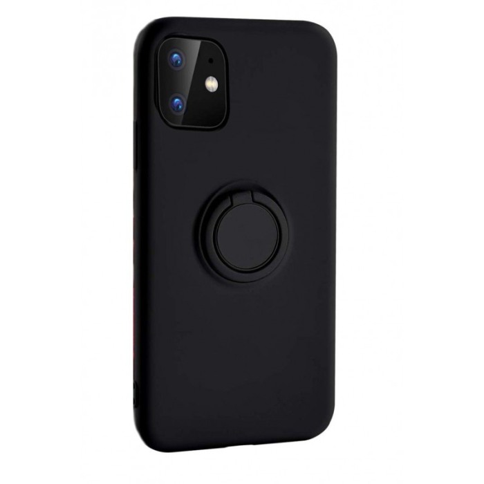 Carcasa  iPhone 11 Negru , Suport tip Inel, Liquid Silicone iPhone XI PRO Max 6.5 [1]
