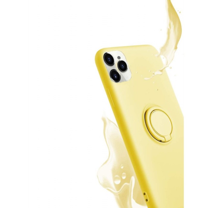 Carcasa  iPhone 11 Pro , Galben , Suport tip Inel, Liquid Silicone iPhone XI  5.8 inch [2]