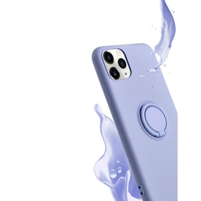 Carcasa  iPhone XR , mov, Suport tip Inel, Liquid Silicone , marime 6.1 inch [3]