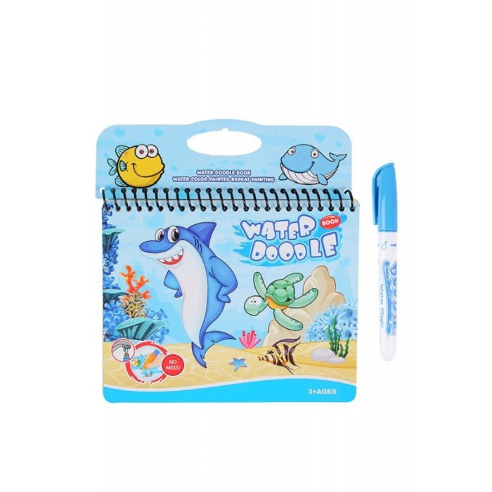 Carte de colorat Magic WaterDraw, carioca inclusa, cu apa, 8 pagini, model cu animalele oceanului, Doty®️ [2]