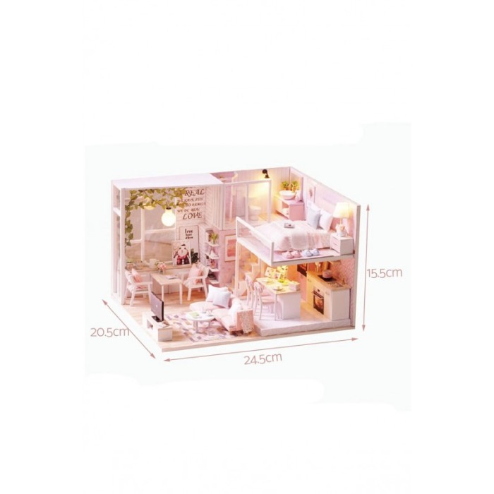 Casa de construit DIY Dream Loft, miniatura artizanala, scala 1:24, cu leduri si accesorii, Doty®️ [7]