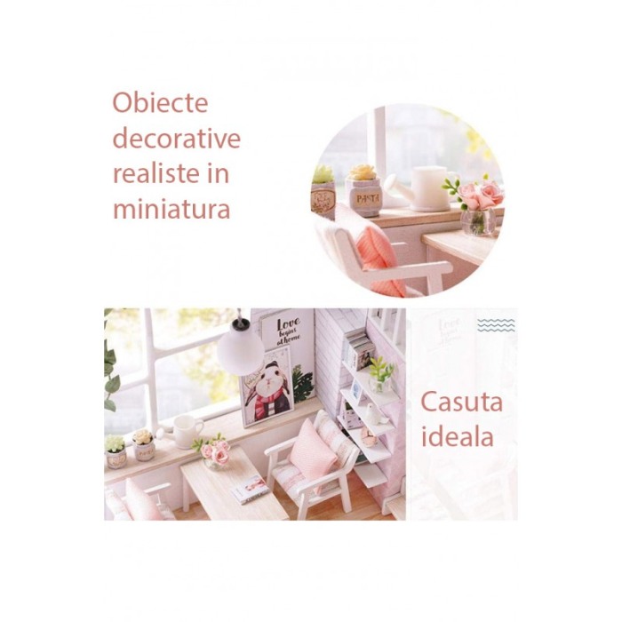 Casa de construit DIY Dream Loft, miniatura artizanala, scala 1:24, cu leduri si accesorii, Doty®️ [6]