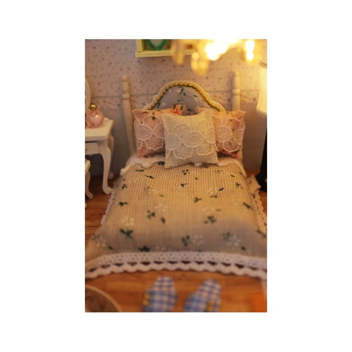 Casa de construit DIY Dreamy Villa, tip macheta, miniatura artizanala, scala 1:24, cu leduri si accesorii, Doty®️ [9]
