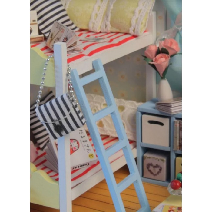 Casa de construit DIY KidsRoom Doty®, miniatura artizanala, 18x13, 5x13, 5 cm, cu leduri si accesorii incluse [6]