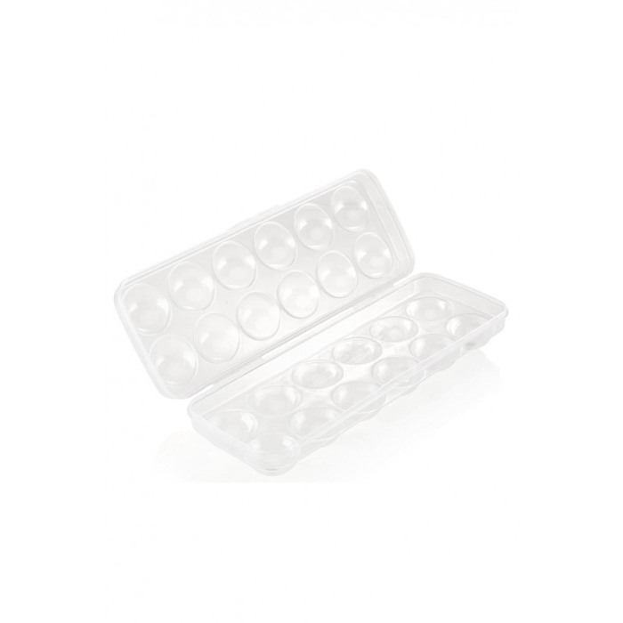Caserola pentru oua Egg Holder, capacitate 12 oua, inchidere sigura, plastic, transparent, 28x10 cm, Doty®️ [4]