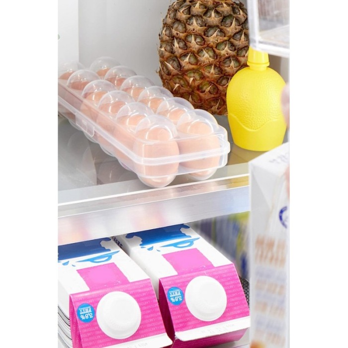 Caserola pentru oua Egg Holder, capacitate 12 oua, inchidere sigura, plastic, transparent, 28x10 cm, Doty®️ [6]