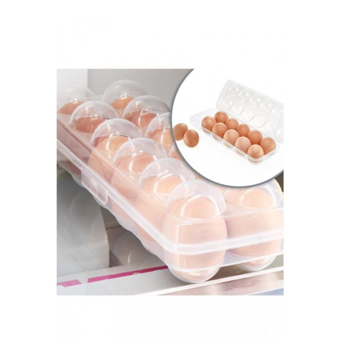 Caserola pentru oua Egg Holder, capacitate 12 oua, inchidere sigura, plastic, transparent, 28x10 cm, Doty®️ [7]
