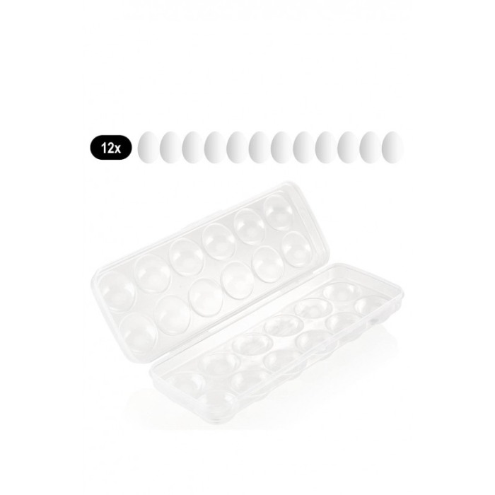 Caserola pentru oua Egg Holder, capacitate 12 oua, inchidere sigura, plastic, transparent, 28x10 cm, Doty®️ [3]