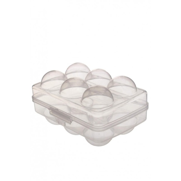 Caserola pentru oua Egg Holder, capacitate 6 oua, inchidere sigura, plastic, transparent, 15x10 cm, Doty®️ [1]