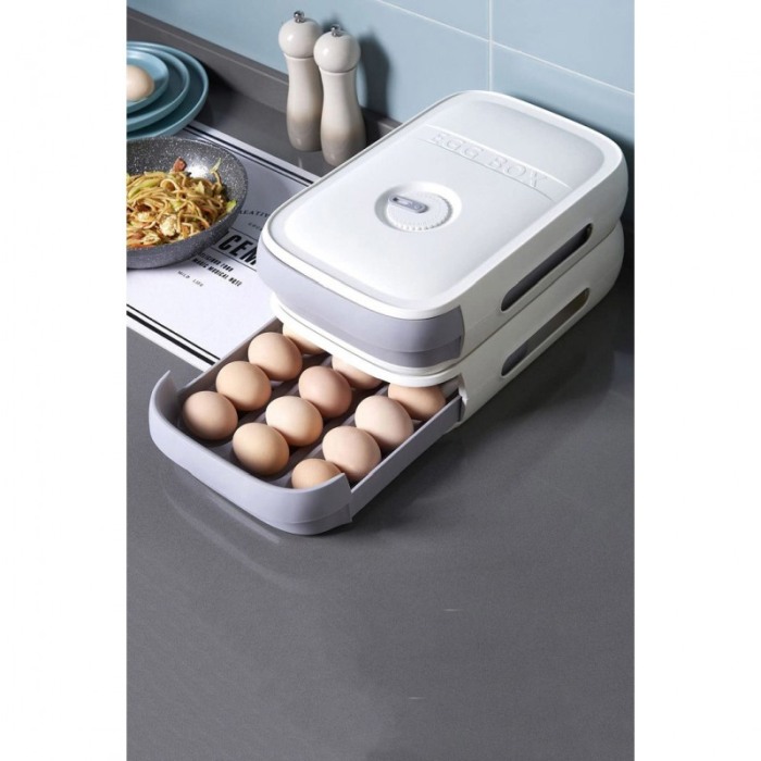 Caserola tip cutie pentru oua EGGS, cu afisarea datei, capacitate 19-21 oua, 32 x 21 x 8 cm, Doty®️ [1]